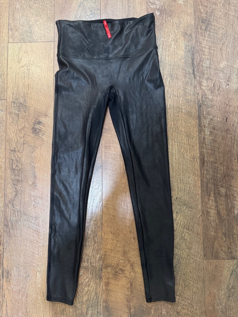 SPANX Black Faux Leather-Look High Waist Leggings